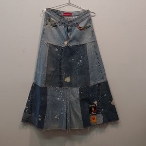 Denim maxi skirt